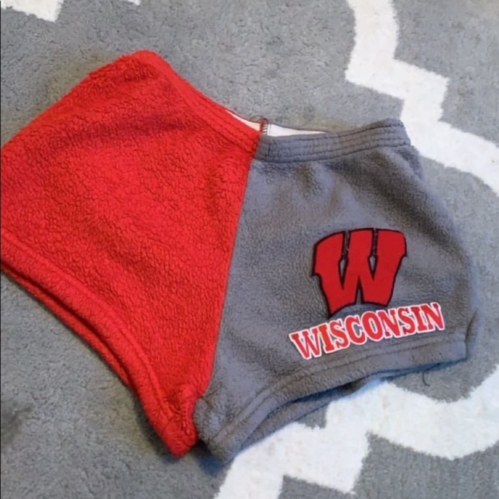 Wisconsin fuzzy shorts